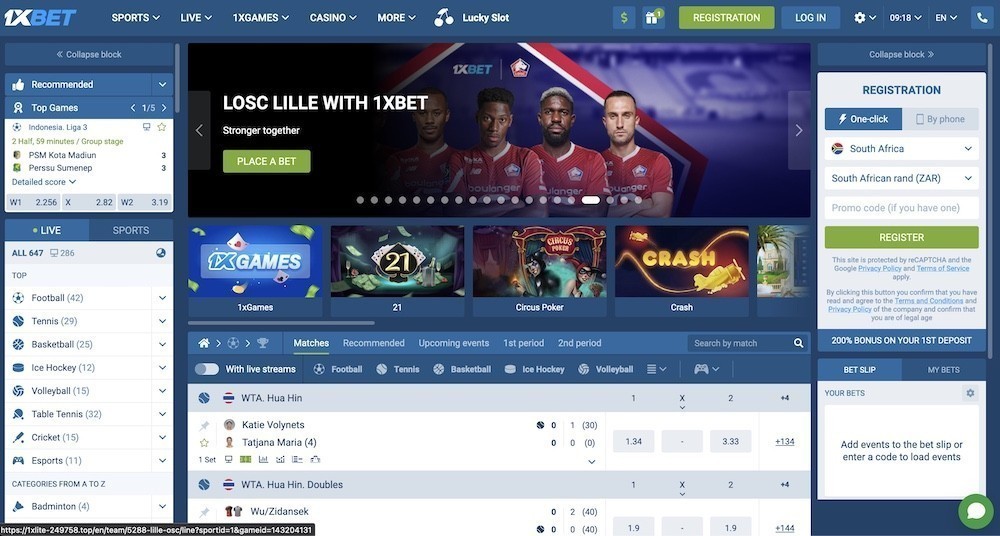 1xbet main page