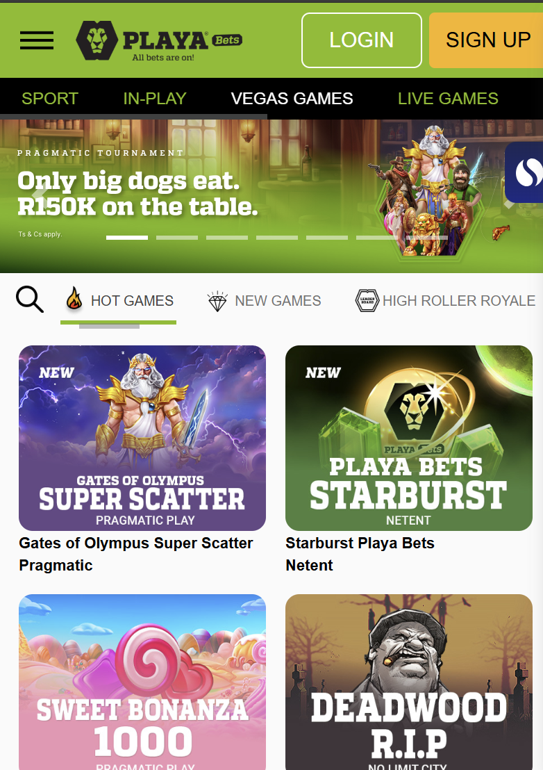 Playabets casino lobby (illustration)